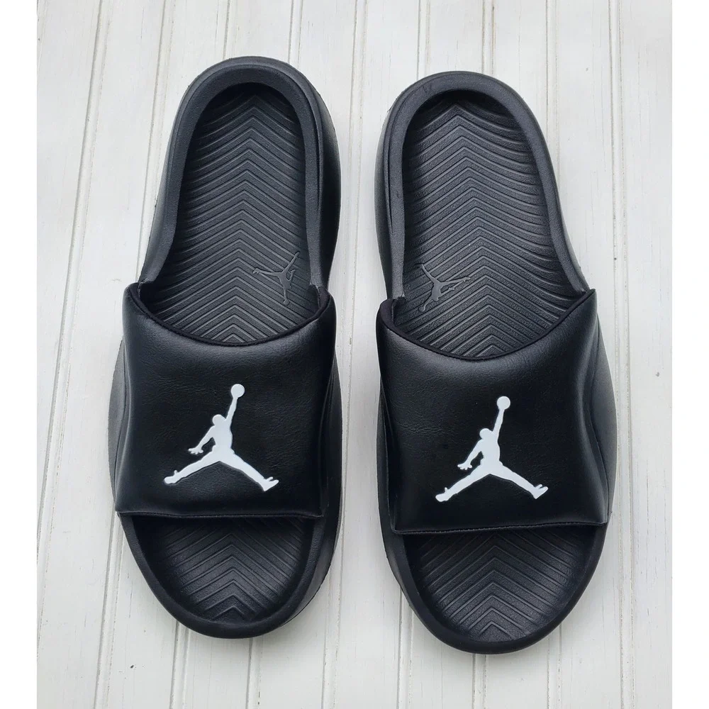 Jordan Post Slide Mens Black White Foam Sandals HF3263-001 Size 14